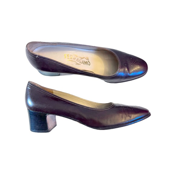 20% off Salvatore Ferragamo leather block heel shoes - Picture 2 of 11